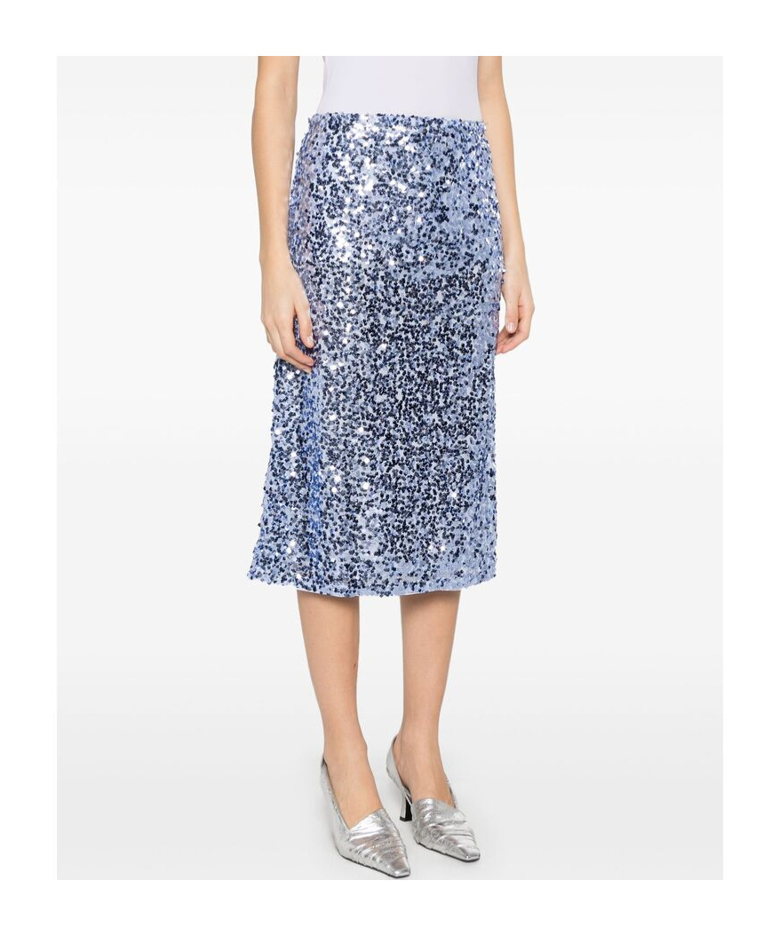 Shop Baum Und Pferdgarten Sequinned Midi Skirt In Blue