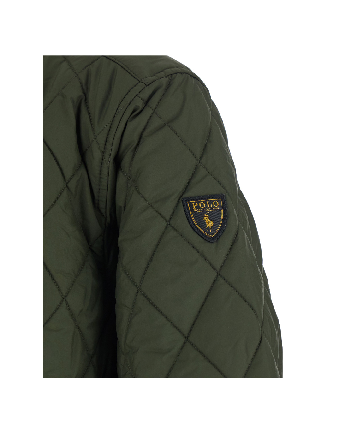 Polo Ralph Lauren Corduroy-collar Quilted Coat In Black