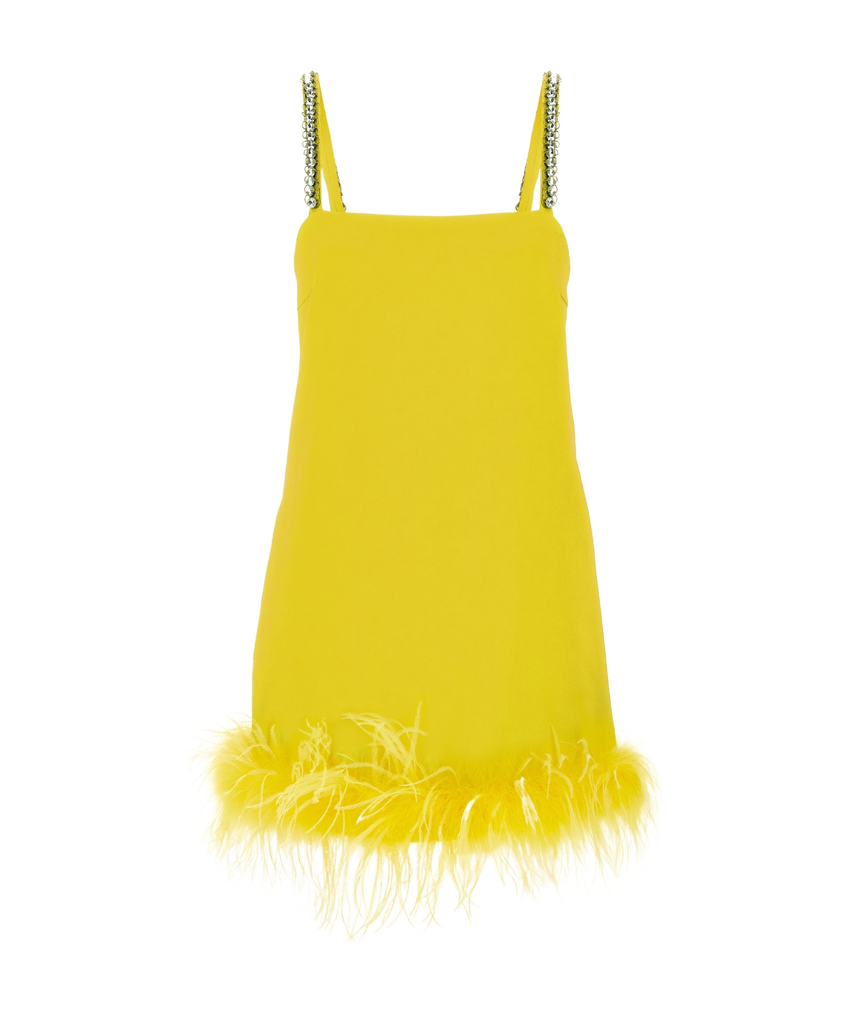 Pinko Crystal-embellished Dress In Yellow