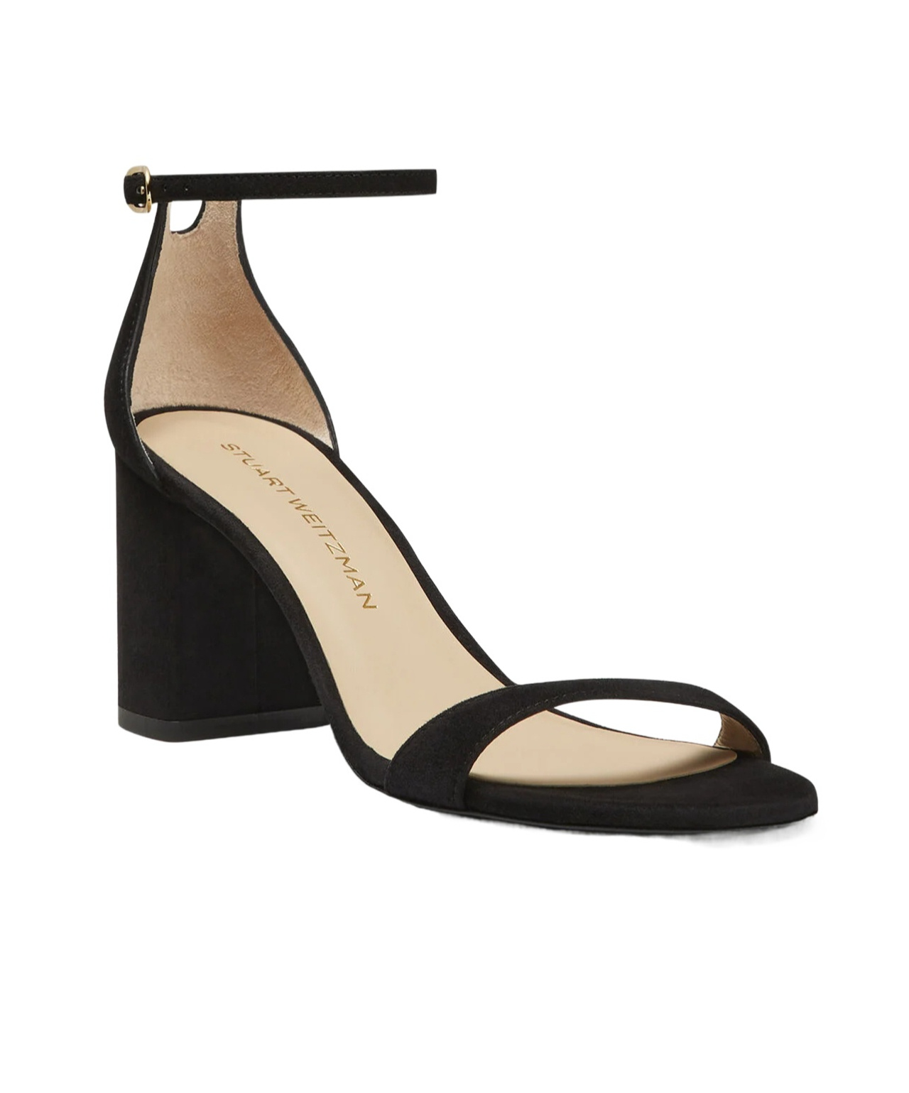 Stuart Weitzman 75mm Nudist Block Sandals In Black