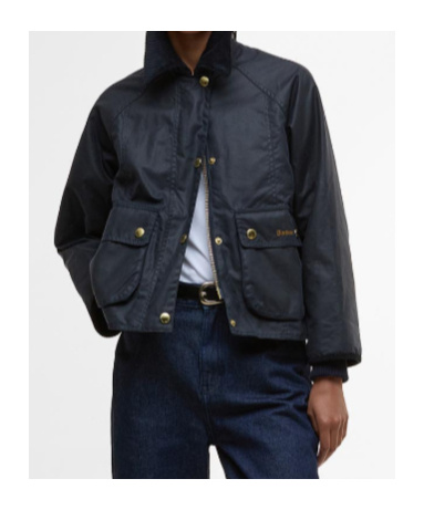 Barbour Corduroy-collar Jacket In Blue
