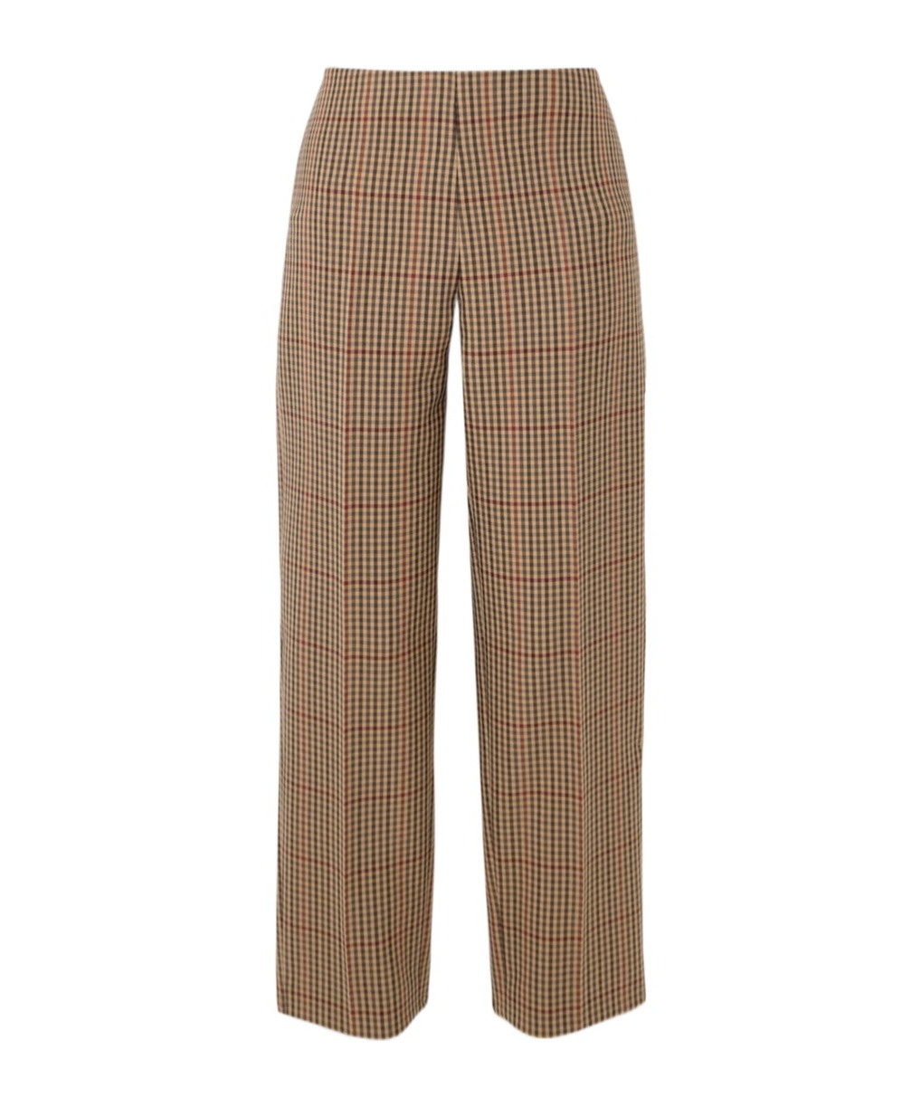 Dries Van Noten Check Straight Casual Pants In Brown