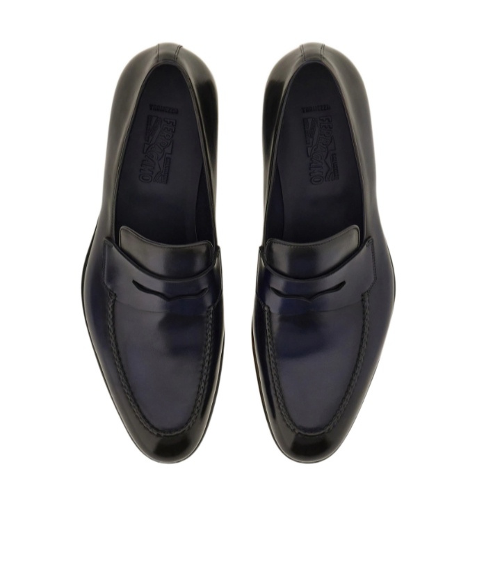 Ferragamo Tramezza Penny Loafer In Blue
