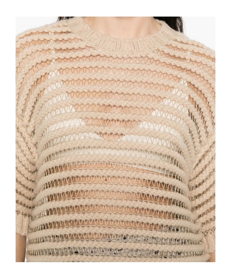 Fabiana Filippi Crew-neck Wool Sweater In Neutral