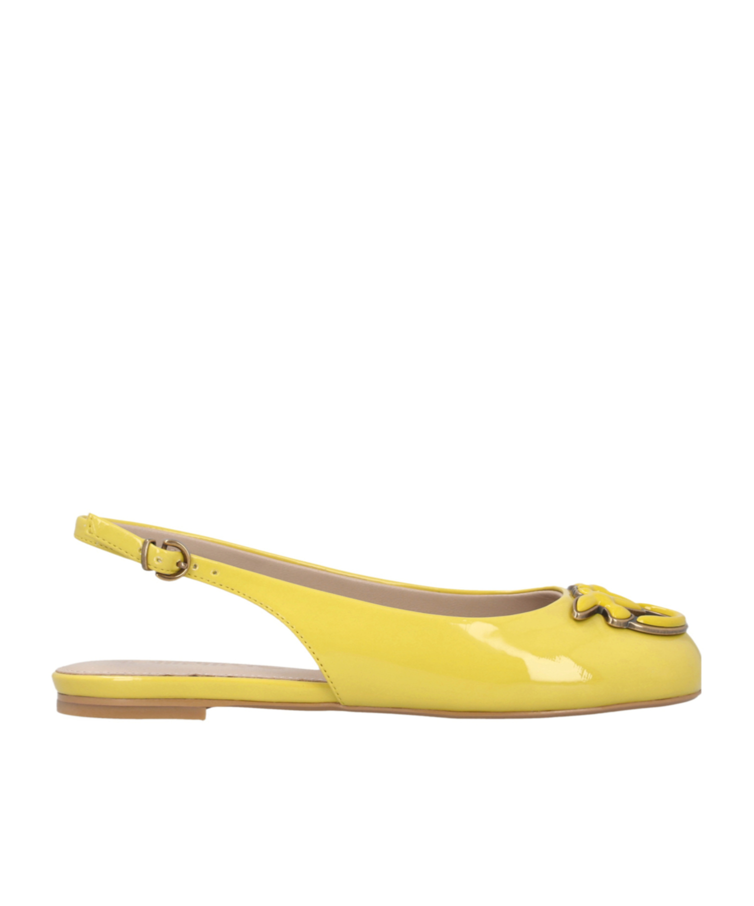 Pinko Slingback Embellished Flat Pumps In Yellow
