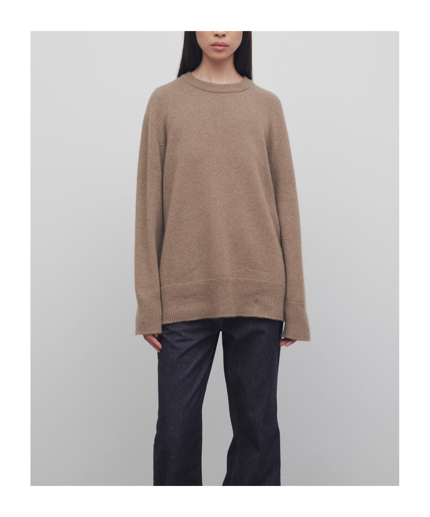 The Row Long-sleeved Cashmere Sweater In Brown