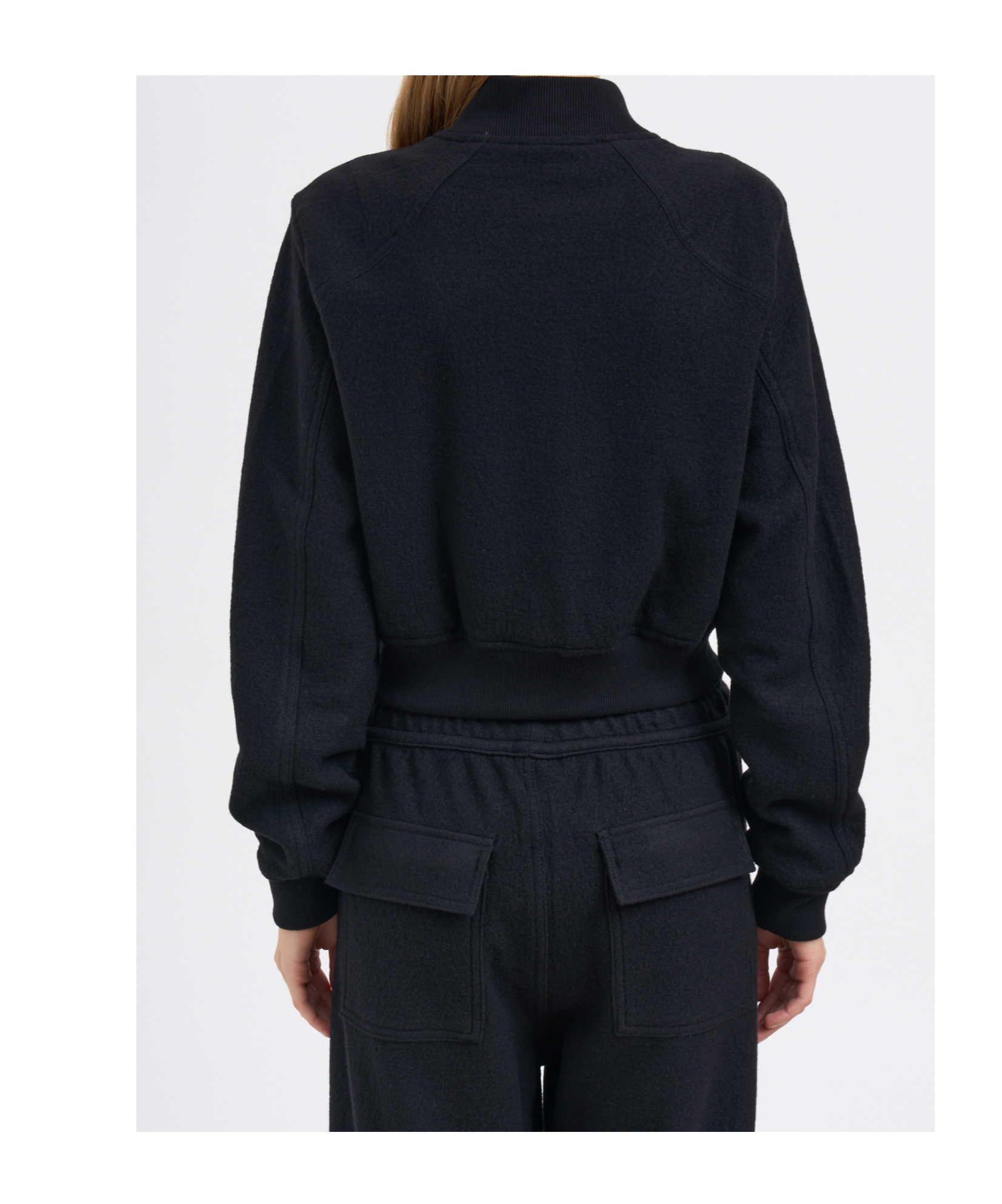 Thom Krom Short Wool Bomber Jacket In Black