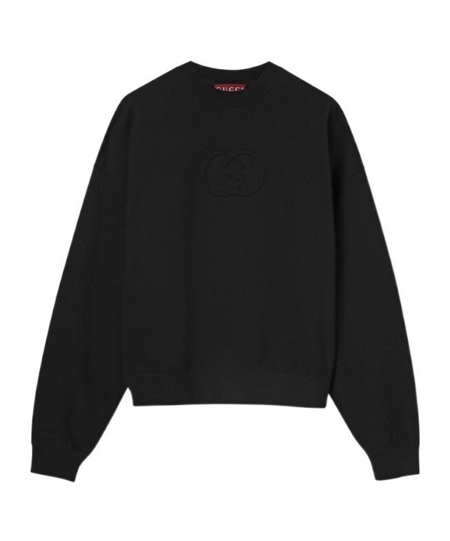 Gucci Brushed Cotton Jersey Sweatshirt In Black