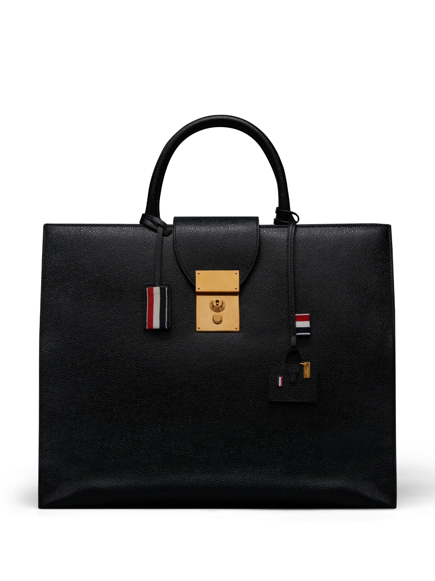 THOM BROWNE LEATHER KEYRING