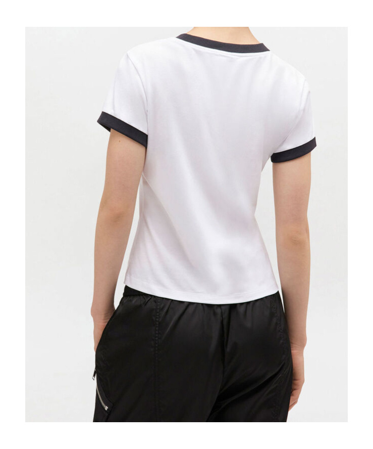 Ganni Kitty-print Ringer Top In White