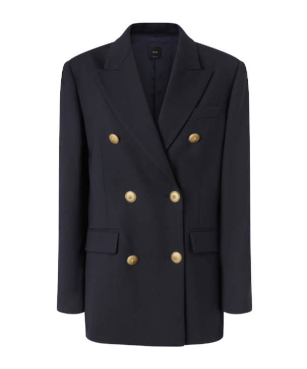 Pinko Double-breasted Suit Jacket In Black