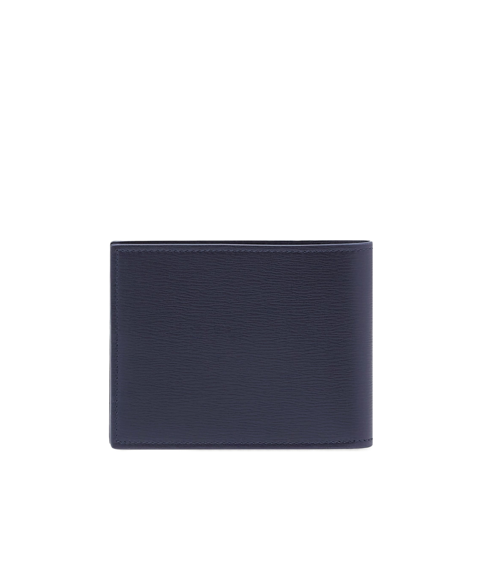 Ferragamo Logo Bi-fold Leather Wallet In Midnight Blue