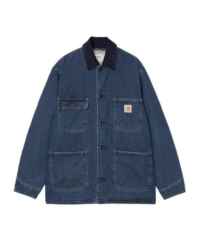 Carhartt Og Chore Corduroy-collar Denim Jacket In Blue