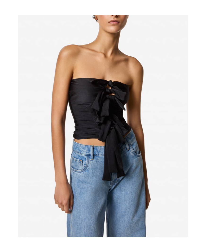 Coperni Strapless Blouse In Black