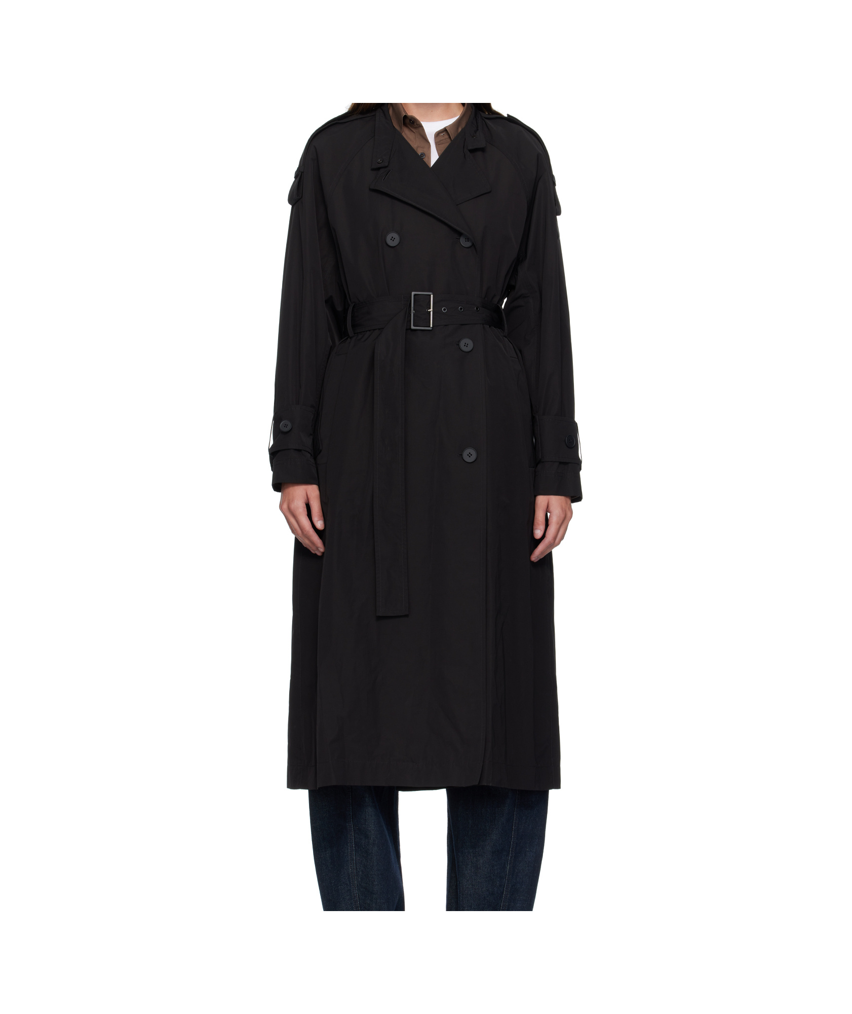 Moncler Long-sleeved Windbreaker In Black