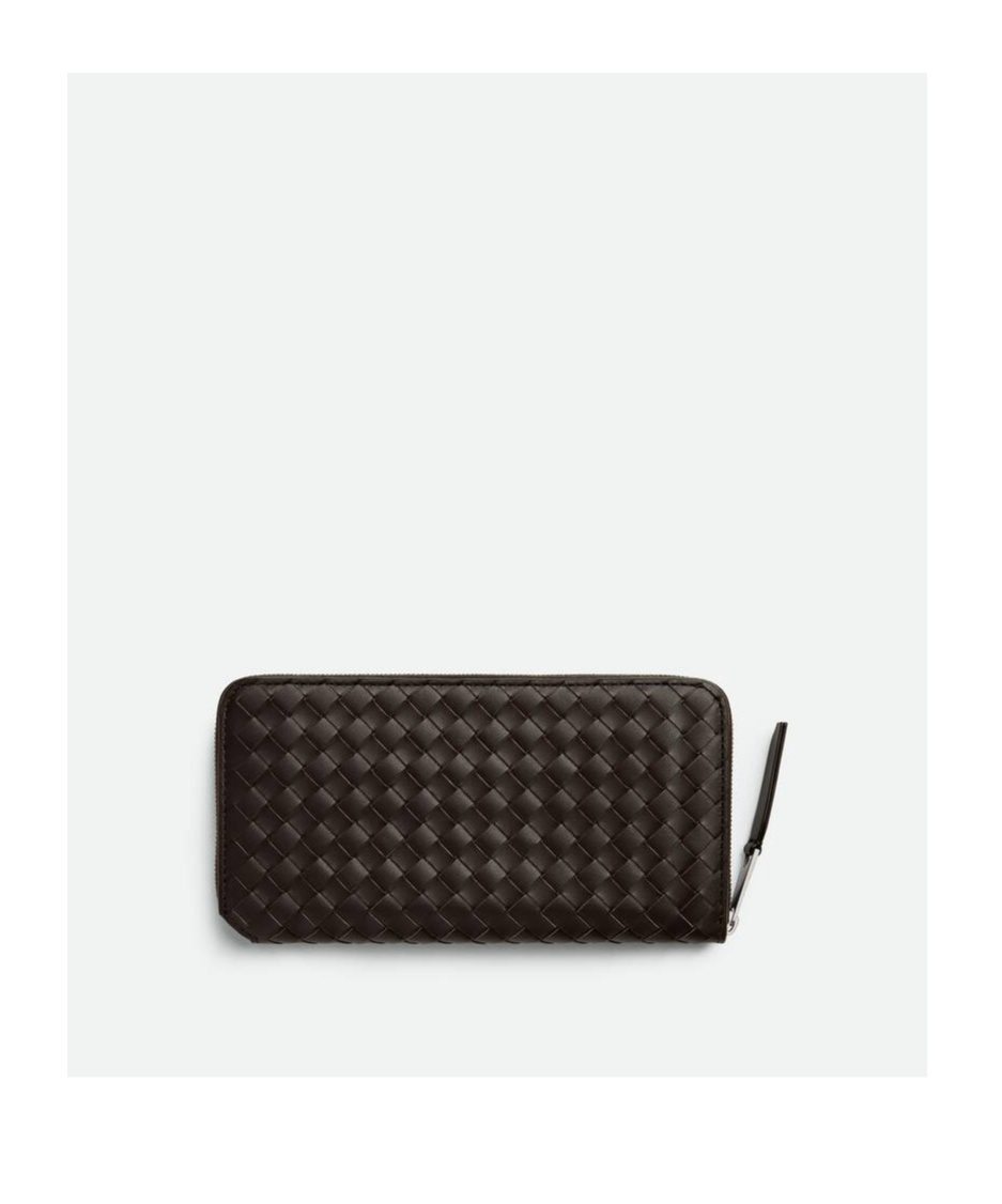 Bottega Veneta Intrecciato Zip Around Wallet Men In Black