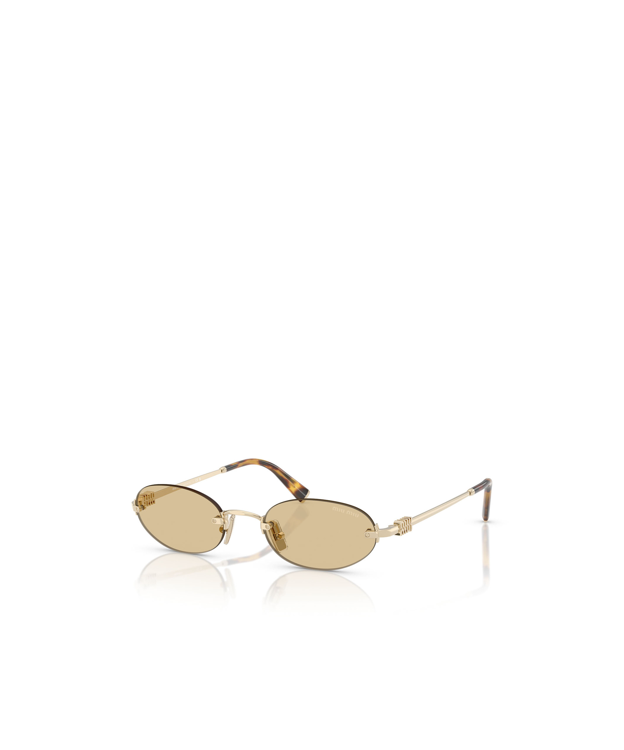Miu Miu Eyewear Oval Frame Sunglasses In Brown