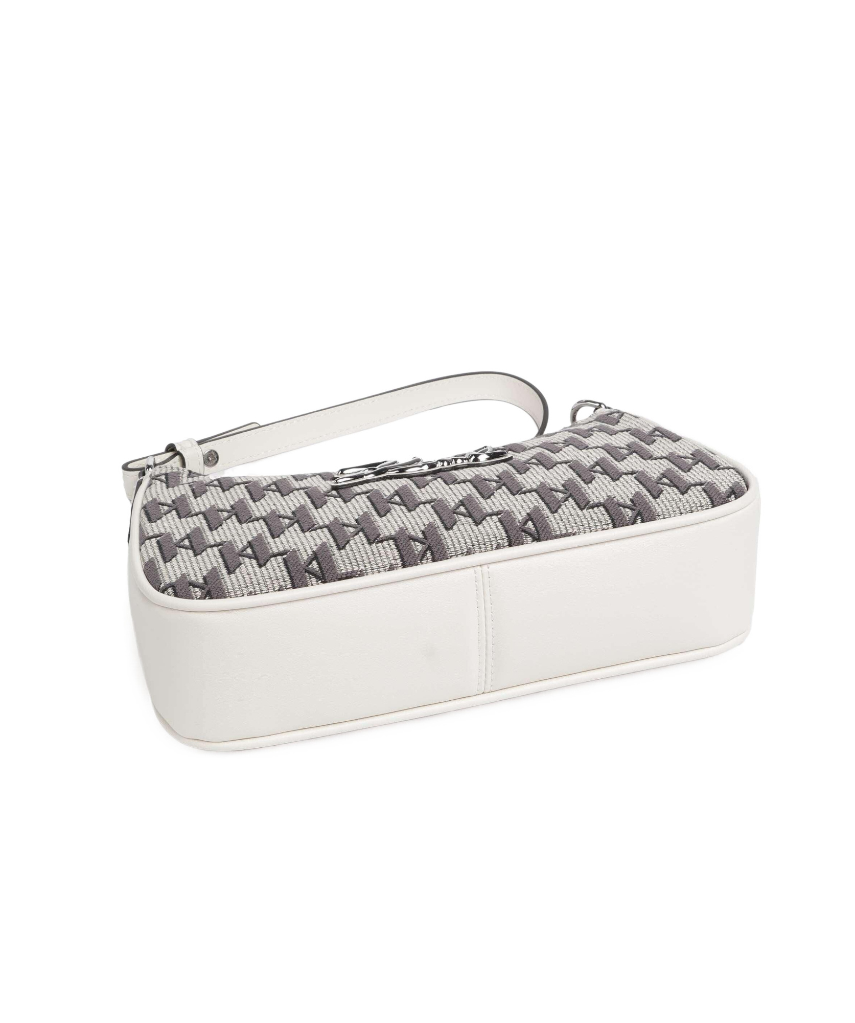 Karl Lagerfeld Zippered Shoulder Bag In Gray