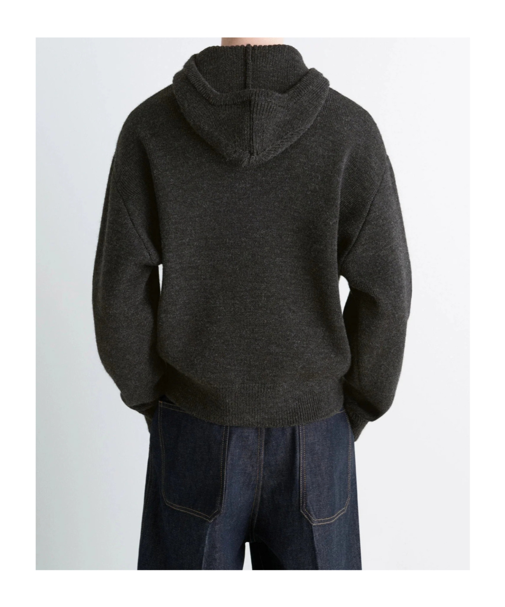 Lemaire Hooded Knit Sweater Featuring Button Detail In Brown