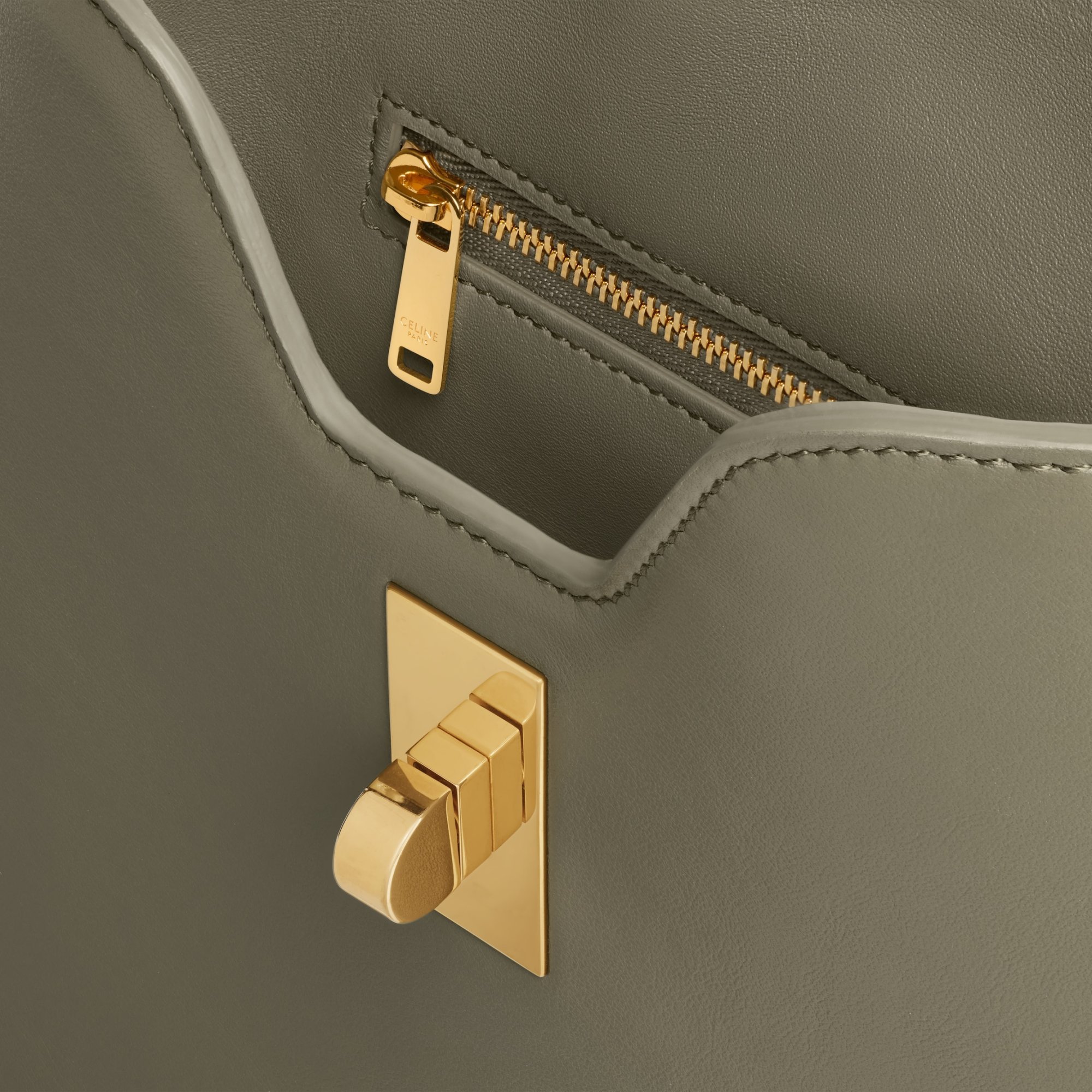 Celine Small Camille 16 Soft Bag In Smooth Calfskin In Green