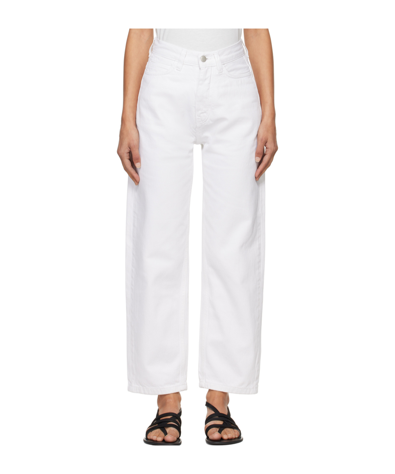 Studio Nicholson Belt Loop Jeans In White