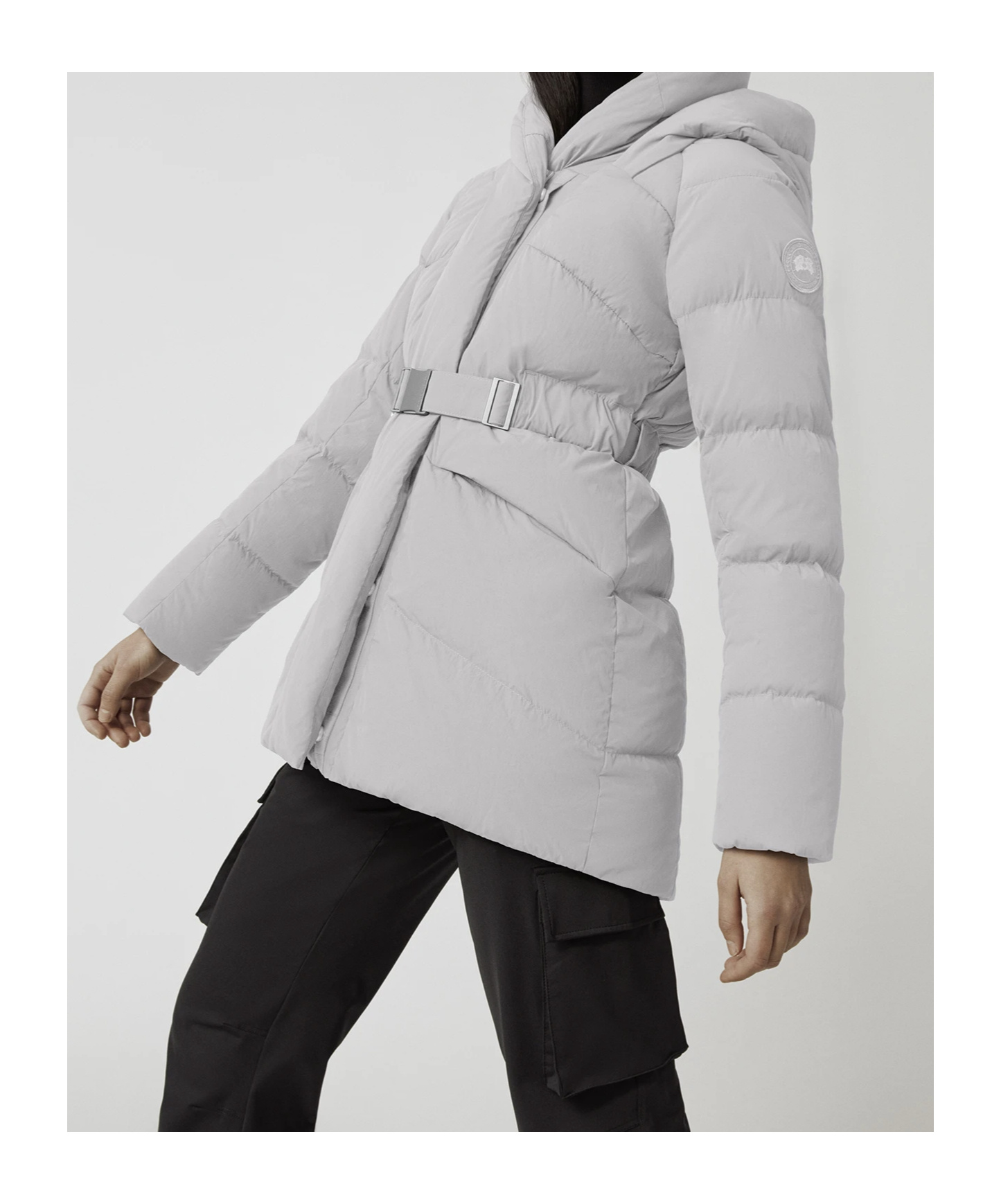 CANADA GOOSE BELTED PADDED DOWN JACKET 