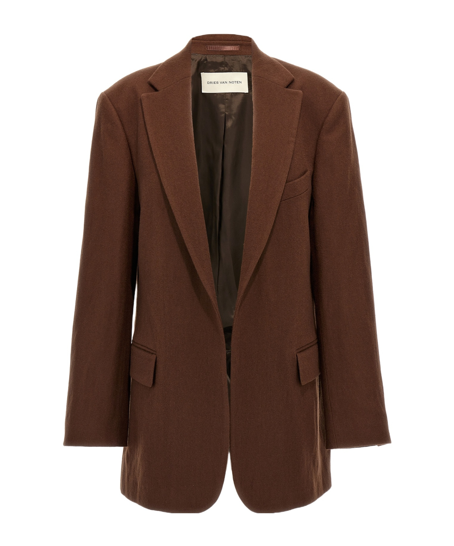 Dries Van Noten "tailored" Blazer Featuring Back Vent In Brown
