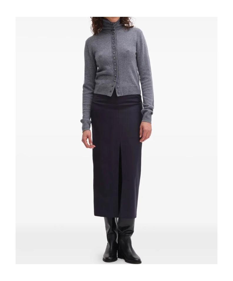Remain Birger Christensen High-neck Button Cardigan In Gray