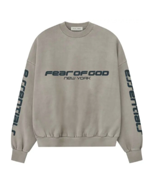 Essentials Holiday Heavy Fleece Cropped Relaxed Sweatshirt In Gray