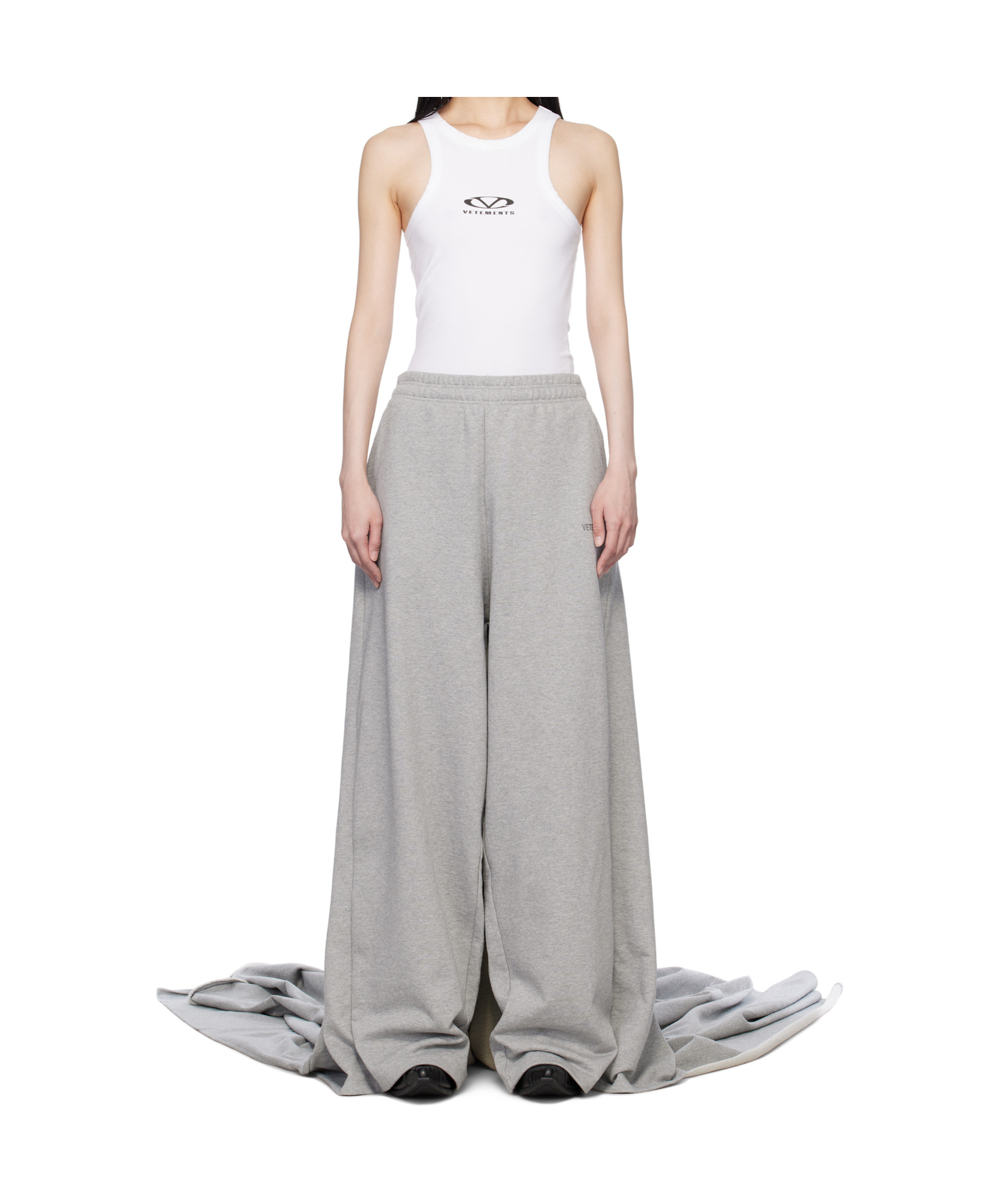 Vetements Elastic Waist Track Pants In Grey