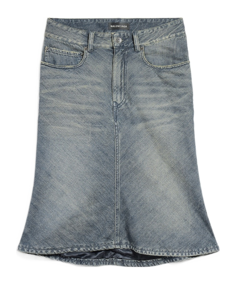 Balenciaga Women's Godet Midi Skirt In Blue In Blue