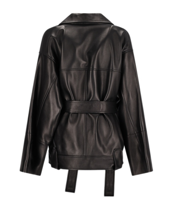 Khaite Alder Belted Oversized Jacket In Black