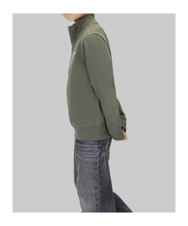 Calvin Klein Jeans Est.1978 Logo Half Zip Sweatshirt In Green
