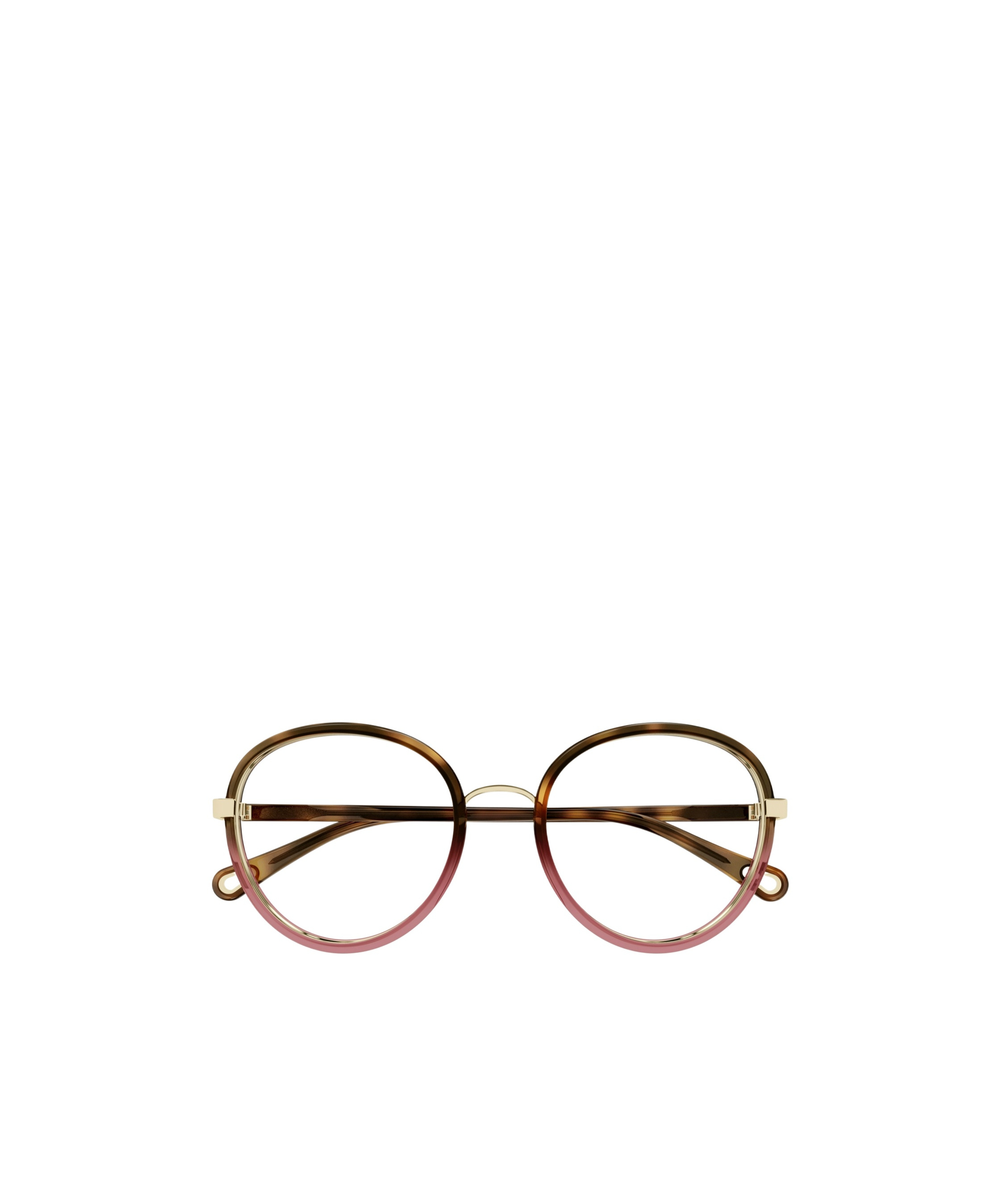 Chloé Round Frame Flat Mirror In Brown