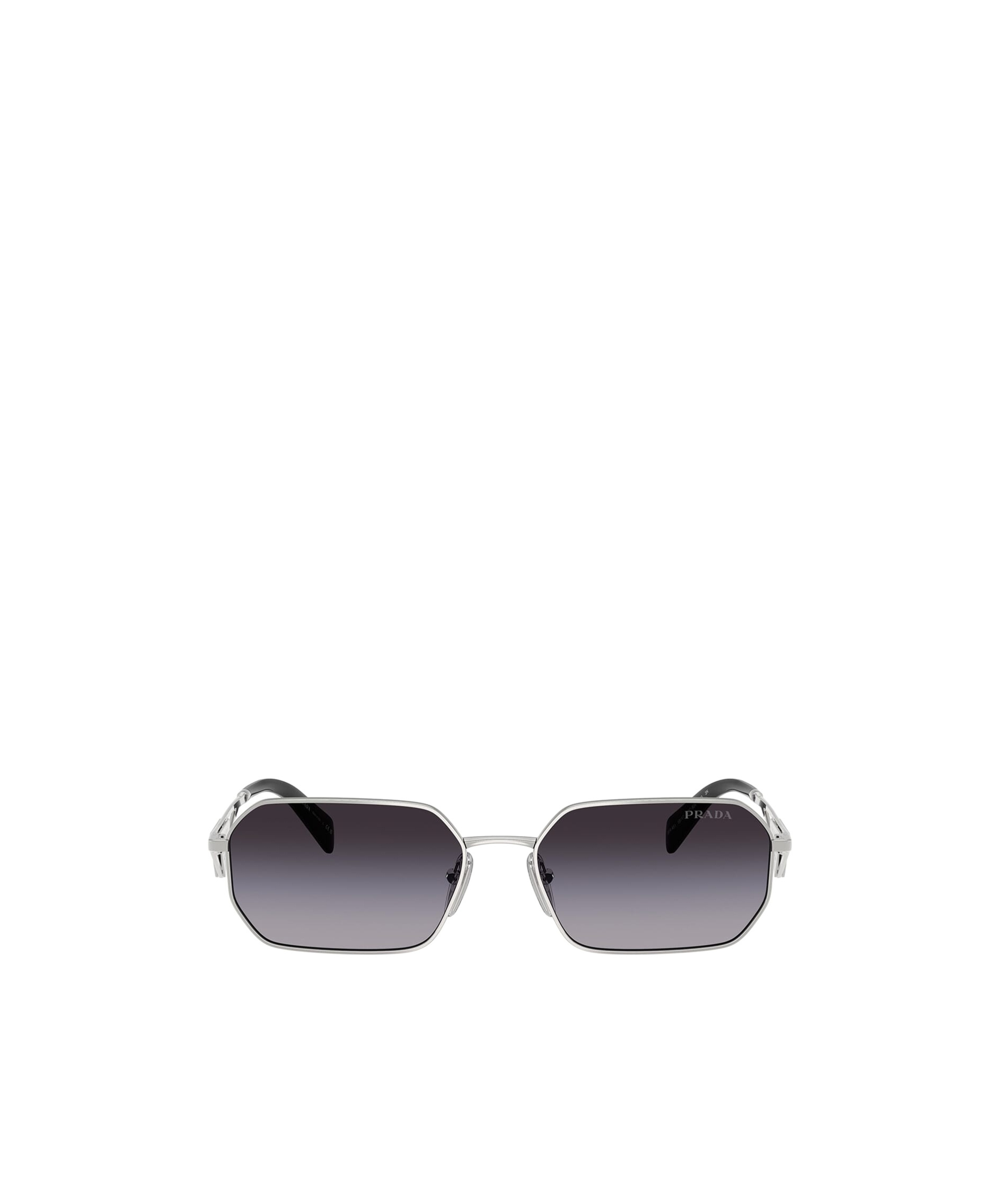 Prada 58mm Gradient Rectangular Sunglasses In Gray