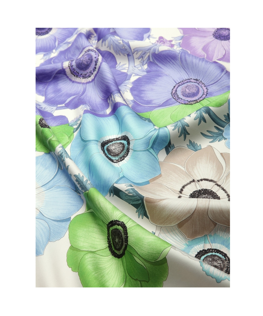 Ferragamo Floral-print Silk Scarf In White