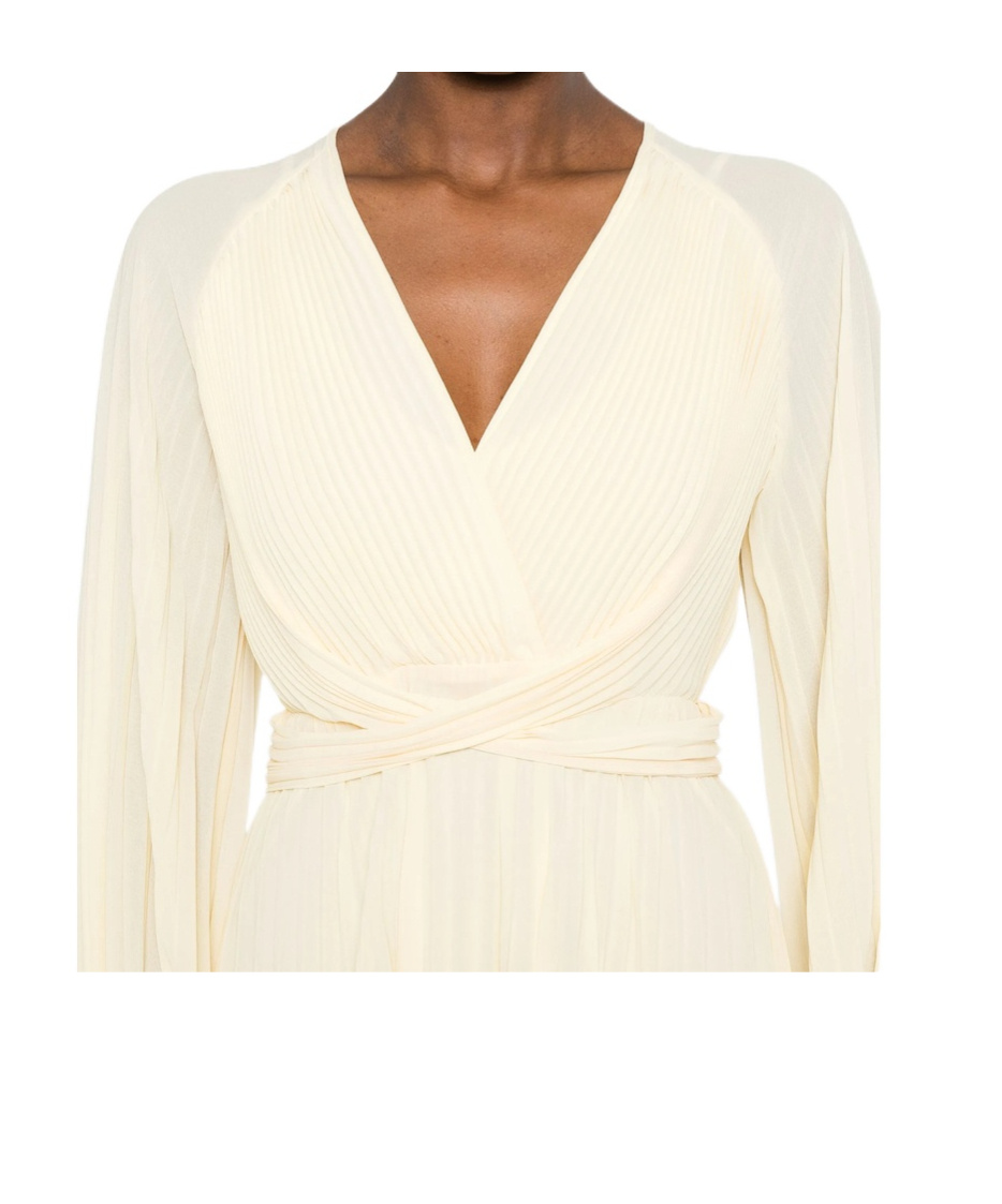 Shop Twinset Plissé Mini Dress In Nude