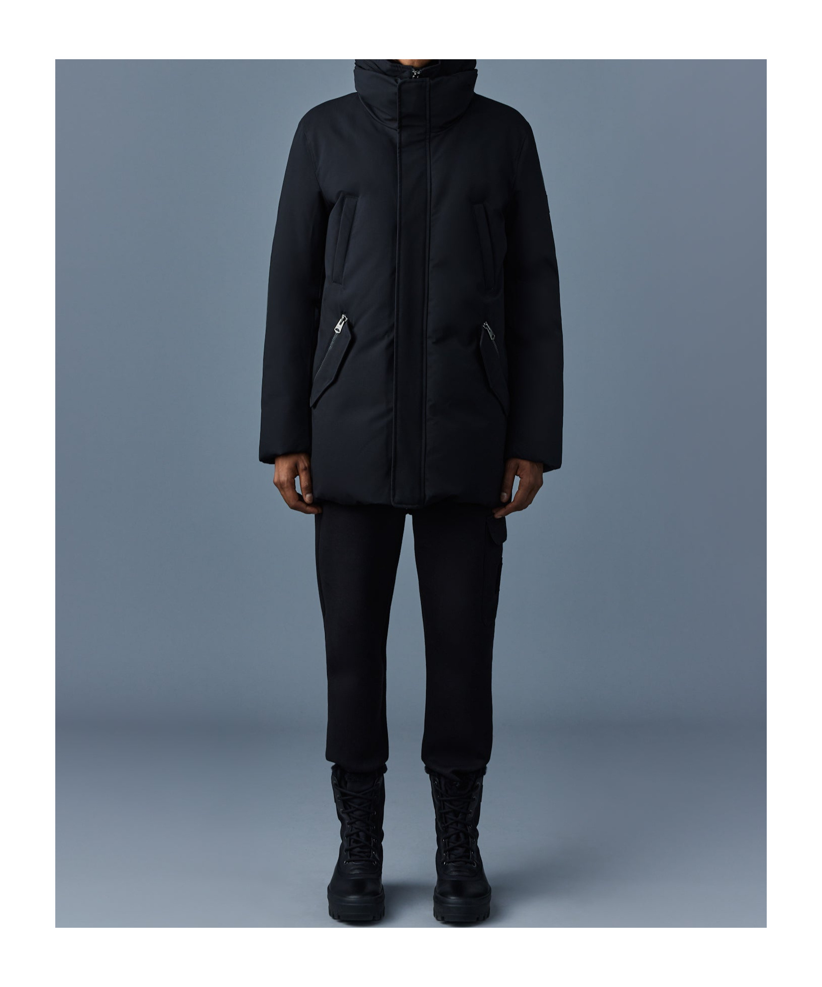 Mackage Hooded Down Jacket With Bib In Black