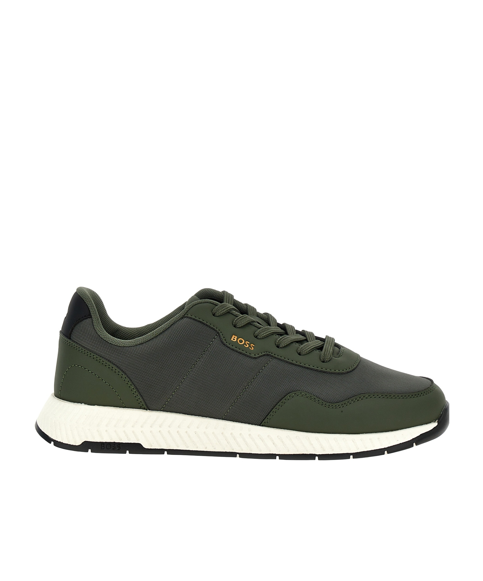 Hugo Boss Dark Green Low Top Sneakers In Black