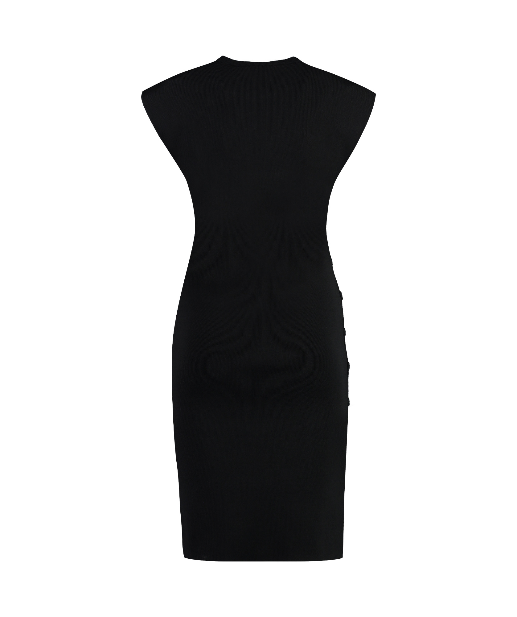 Shop Yves Salomon Ribbed-knit Midi Dress In Black