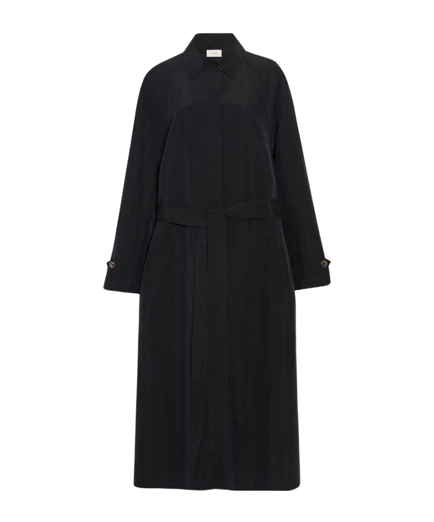 The Row Long Sleeve Coat In Black