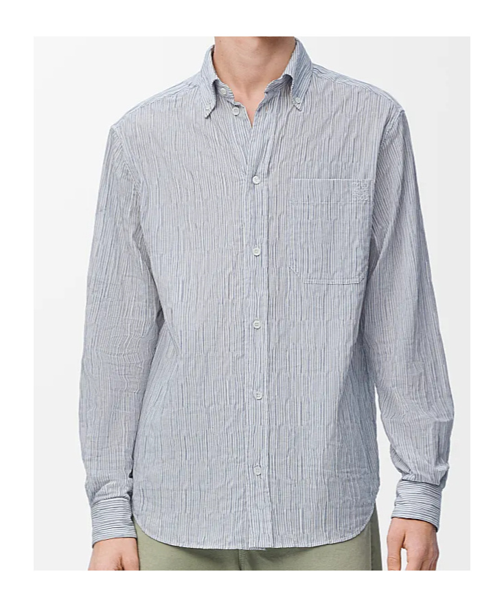 Loewe Lapel Long Sleeve Shirt In Gray