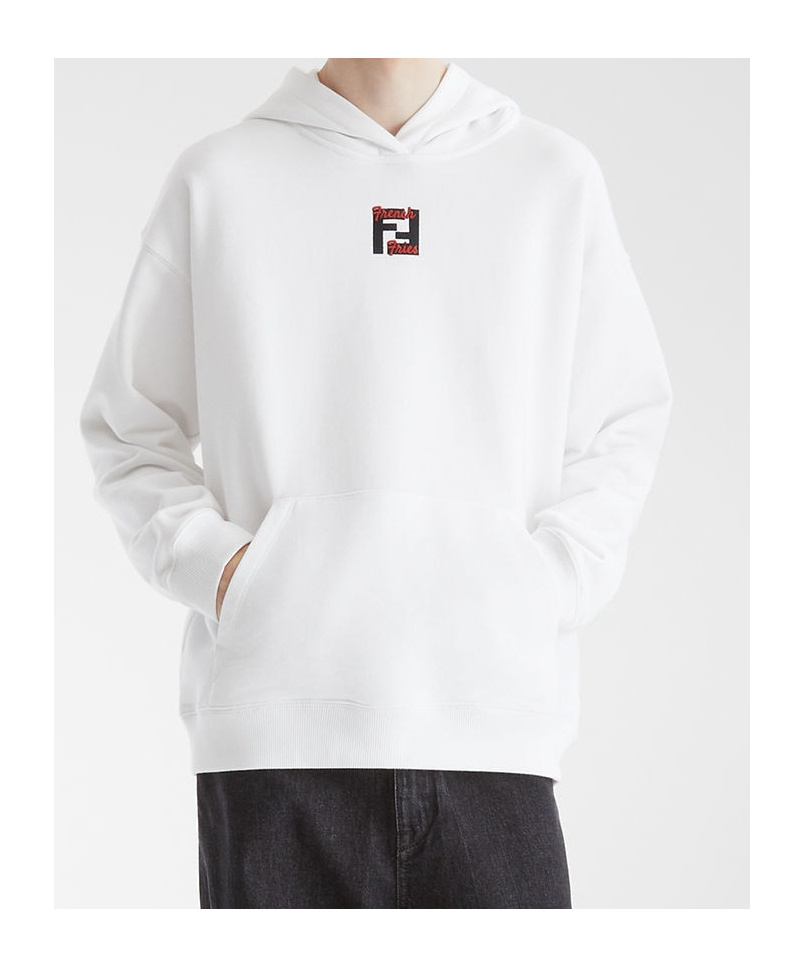 Fendi Long-sleeved Hooded Hoodie In White