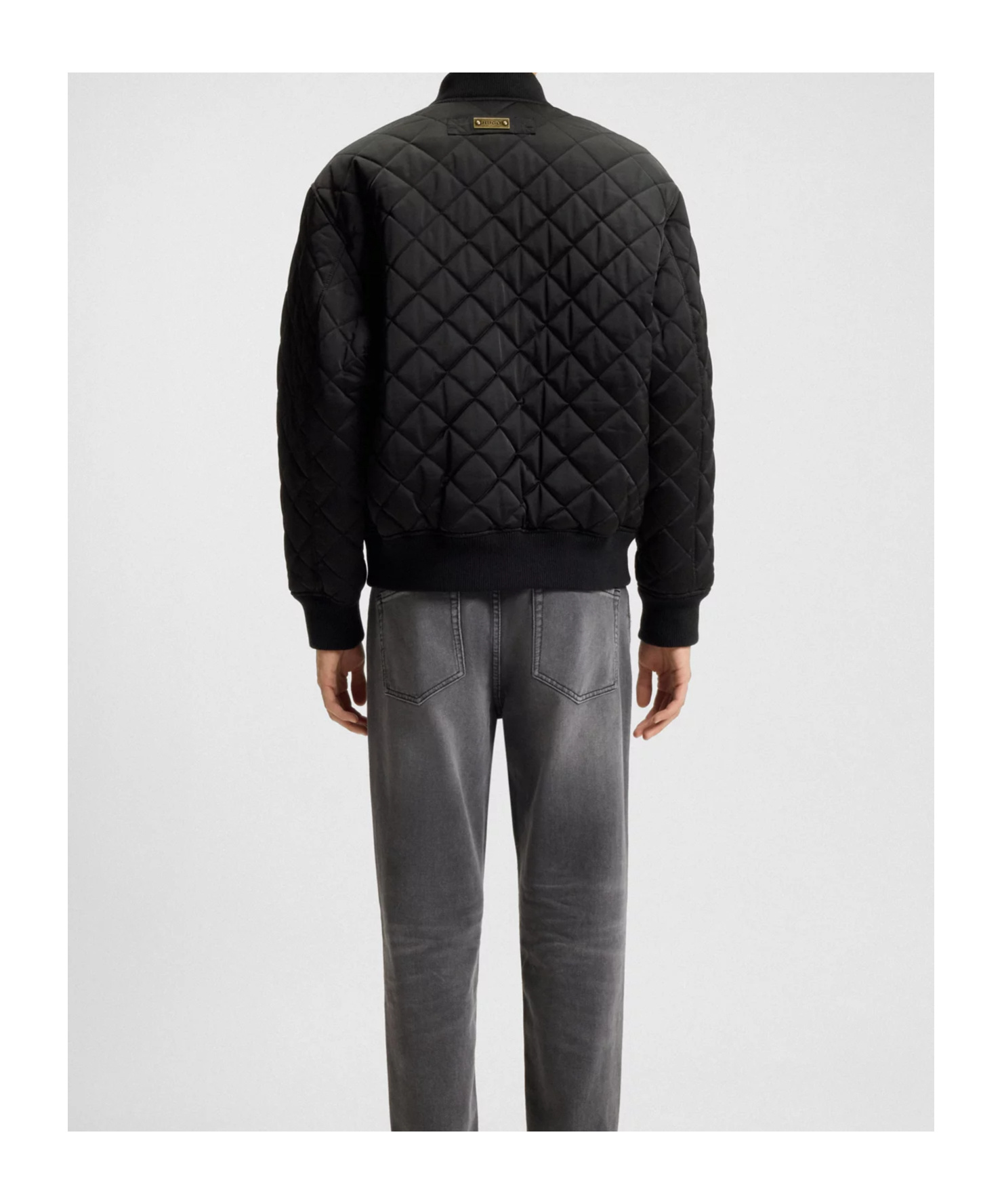 Hugo Boss Waterproof Quilted Satin Jacket In Black