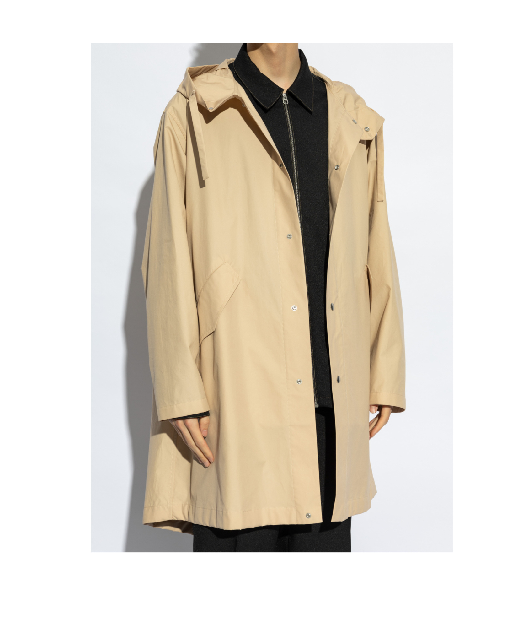 Jil Sander Long-sleeved Windbreaker In Nude