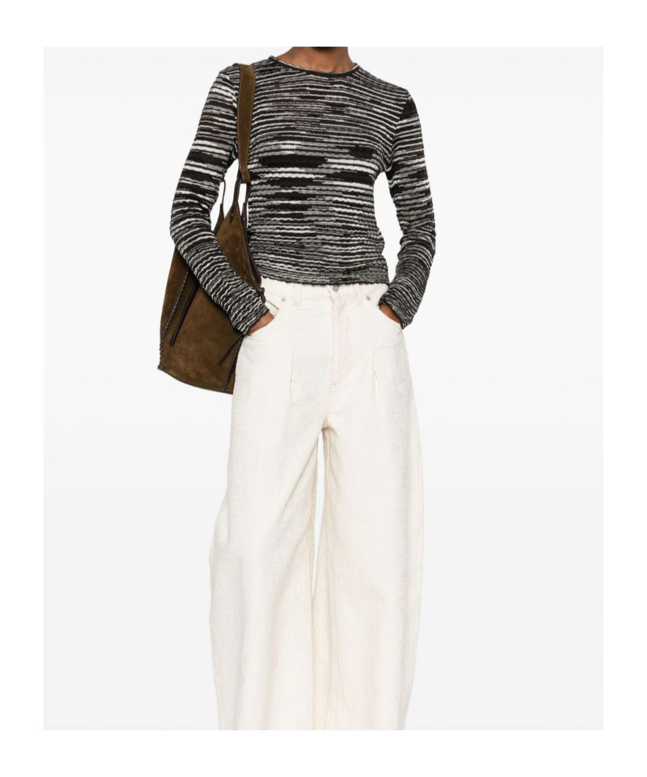 Missoni Wool Blend Crewneck Sweater In Black
