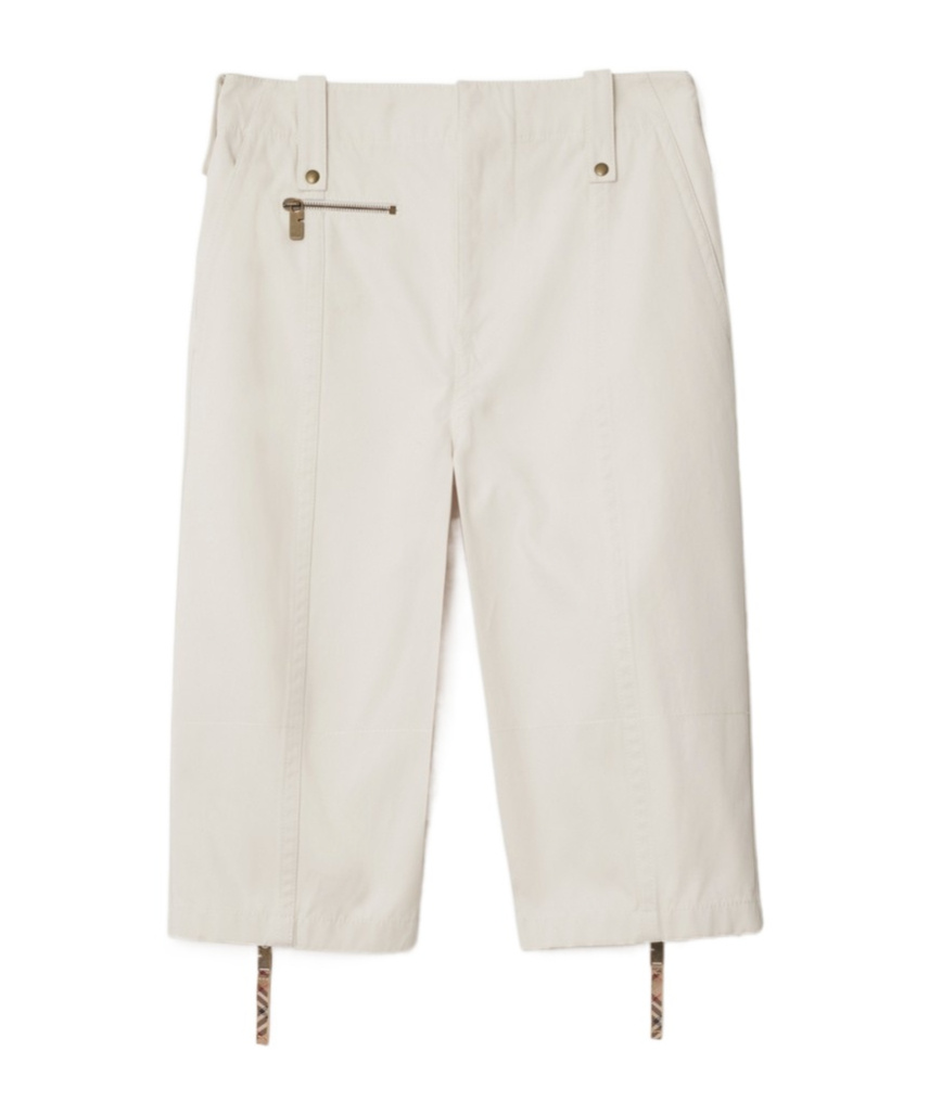 Shop Burberry Cotton Trousers In White