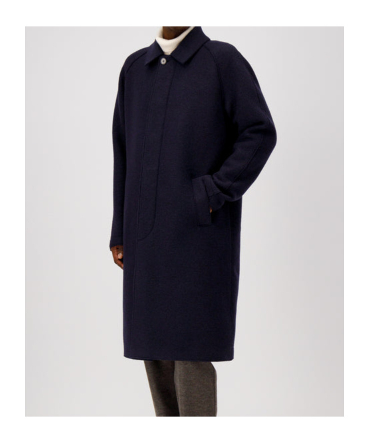 Harris Wharf London Fly Front Raglan Coat, In Knitted Boiled Wool In Black