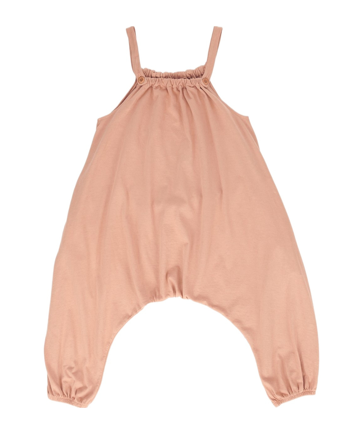 Rick Owens Ruched Jersey Dungaree In Nude