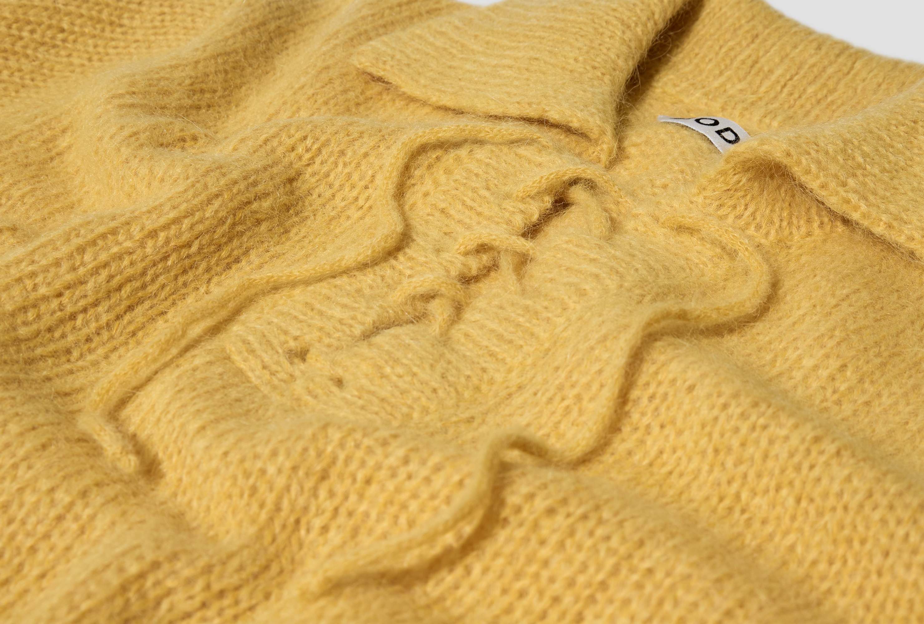 Bode Lapel Long-sleeved Sweater In Yellow